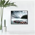 Picture of Mountain Boat Dock _GroupedProduct_Rectangle_Landscape_Photography _GroupedProduct_Rectangle_Landscape_Canvas_Framed_