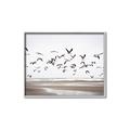 Picture of Seagulls flying on a rainy day _GroupedProduct_Rectangle_Landscape_Photography _GroupedProduct_Rectangle_Landscape_Canvas_Framed_