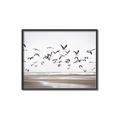Picture of Seagulls flying on a rainy day _GroupedProduct_Rectangle_Landscape_Photography _GroupedProduct_Rectangle_Landscape_Canvas_Framed_