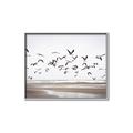 Picture of Seagulls flying on a rainy day _GroupedProduct_Rectangle_Landscape_Photography _GroupedProduct_Rectangle_Landscape_Canvas_Framed_