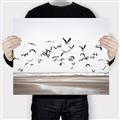 Picture of Seagulls flying on a rainy day _GroupedProduct_Rectangle_Landscape_Photography _GroupedProduct_Rectangle_Landscape_Canvas_
