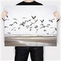 Picture of Seagulls flying on a rainy day _GroupedProduct_Rectangle_Landscape_Photography _GroupedProduct_Rectangle_Landscape_Canvas_