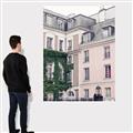 Picture of Pink Building in Paris _GroupedProduct_Rectangle_Portrait_Photography _GroupedProduct_Rectangle_Portrait_Canvas_