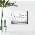Picture of Seagulls flying on a rainy day _GroupedProduct_Rectangle_Landscape_Photography _GroupedProduct_Rectangle_Landscape_Canvas_Framed_