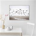 Picture of Seagulls flying on a rainy day _GroupedProduct_Rectangle_Landscape_Photography _GroupedProduct_Rectangle_Landscape_Canvas_Framed_