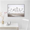 Picture of Seagulls flying on a rainy day _GroupedProduct_Rectangle_Landscape_Photography _GroupedProduct_Rectangle_Landscape_Canvas_Framed_