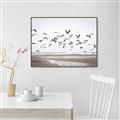 Picture of Seagulls flying on a rainy day _GroupedProduct_Rectangle_Landscape_Photography _GroupedProduct_Rectangle_Landscape_Canvas_Framed_