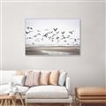 Picture of Seagulls flying on a rainy day _GroupedProduct_Rectangle_Landscape_Photography _GroupedProduct_Rectangle_Landscape_Canvas_Framed_