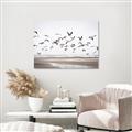 Picture of Seagulls flying on a rainy day _GroupedProduct_Rectangle_Landscape_Photography _GroupedProduct_Rectangle_Landscape_Unframed_Print_Only_