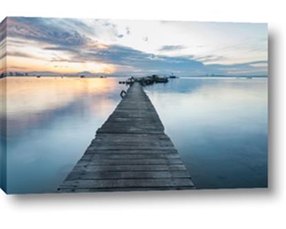 Picture of Wooden bridge view of sunrise