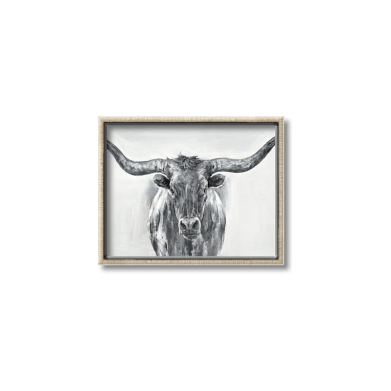 Picture of Painted Longhorn Bull _GroupedProduct_Rectangle_Landscape_Canvas_Framed_