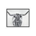 Picture of Painted Longhorn Bull _GroupedProduct_Rectangle_Landscape_Canvas_Framed_