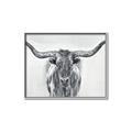 Picture of Painted Longhorn Bull _GroupedProduct_Rectangle_Landscape_Canvas_Framed_