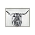 Picture of Painted Longhorn Bull _GroupedProduct_Rectangle_Landscape_Canvas_Framed_