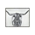 Picture of Painted Longhorn Bull _GroupedProduct_Rectangle_Landscape_Canvas_Framed_