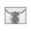 Picture of Painted Longhorn Bull _GroupedProduct_Rectangle_Landscape_Canvas_Framed_