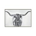 Picture of Painted Longhorn Bull _GroupedProduct_Rectangle_Landscape_Canvas_Framed_