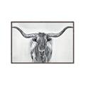 Picture of Painted Longhorn Bull _GroupedProduct_Rectangle_Landscape_Canvas_Framed_