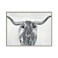 Picture of Painted Longhorn Bull _GroupedProduct_Rectangle_Landscape_Canvas_Framed_