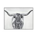 Picture of Painted Longhorn Bull _GroupedProduct_Rectangle_Landscape_Canvas_Framed_