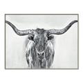 Picture of Painted Longhorn Bull _GroupedProduct_Rectangle_Landscape_Canvas_Framed_