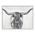 Picture of Painted Longhorn Bull _GroupedProduct_Rectangle_Landscape_Canvas_Framed_