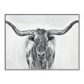 Picture of Painted Longhorn Bull _GroupedProduct_Rectangle_Landscape_Canvas_Framed_