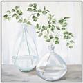 Picture of Green stem clear vase _GroupedProduct_Square_Canvas_Framed_