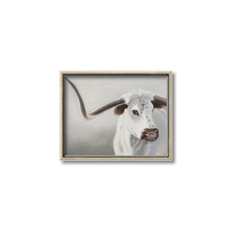 Picture of Cow with Big Horn _GroupedProduct_Rectangle_Landscape_Canvas_Framed_