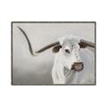 Picture of Cow with Big Horn _GroupedProduct_Rectangle_Landscape_Canvas_Framed_