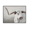 Picture of Cow with Big Horn _GroupedProduct_Rectangle_Landscape_Canvas_Framed_