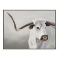 Picture of Cow with Big Horn _GroupedProduct_Rectangle_Landscape_Canvas_Framed_