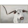 Picture of Cow with Big Horn _GroupedProduct_Rectangle_Landscape_Canvas_Framed_