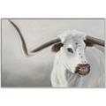 Picture of Cow with Big Horn _GroupedProduct_Rectangle_Landscape_Canvas_Framed_