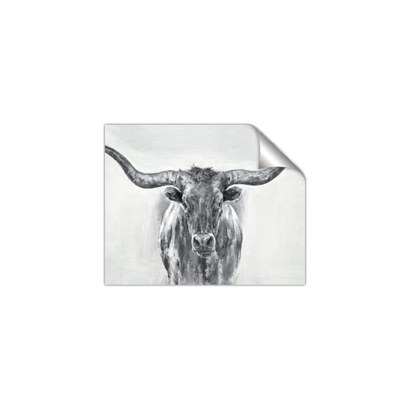Picture of Painted Longhorn Bull _GroupedProduct_Rectangle_Landscape_Unframed_Print_Only_
