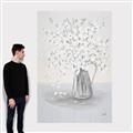 Picture of White Pretty Flower  Neutral _GroupedProduct_Rectangle_Portrait_Canvas_