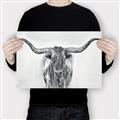 Picture of Painted Longhorn Bull _GroupedProduct_Rectangle_Landscape_Canvas_