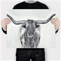 Picture of Painted Longhorn Bull _GroupedProduct_Rectangle_Landscape_Canvas_
