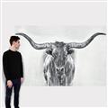 Picture of Painted Longhorn Bull _GroupedProduct_Rectangle_Landscape_Canvas_