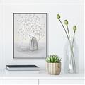 Picture of White Pretty Flower  Neutral _GroupedProduct_Rectangle_Portrait_Canvas_Framed_