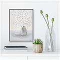 Picture of White Pretty Flower  Neutral _GroupedProduct_Rectangle_Portrait_Canvas_Framed_
