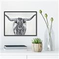 Picture of Painted Longhorn Bull _GroupedProduct_Rectangle_Landscape_Canvas_Framed_