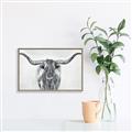 Picture of Painted Longhorn Bull _GroupedProduct_Rectangle_Landscape_Canvas_Framed_