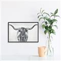 Picture of Painted Longhorn Bull _GroupedProduct_Rectangle_Landscape_Canvas_Framed_