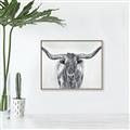 Picture of Painted Longhorn Bull _GroupedProduct_Rectangle_Landscape_Canvas_Framed_
