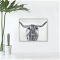 Picture of Painted Longhorn Bull _GroupedProduct_Rectangle_Landscape_Canvas_Framed_