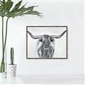 Picture of Painted Longhorn Bull _GroupedProduct_Rectangle_Landscape_Canvas_Framed_