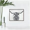 Picture of Painted Longhorn Bull _GroupedProduct_Rectangle_Landscape_Canvas_Framed_