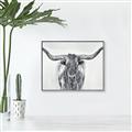 Picture of Painted Longhorn Bull _GroupedProduct_Rectangle_Landscape_Canvas_Framed_