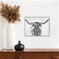 Picture of Painted Longhorn Bull _GroupedProduct_Rectangle_Landscape_Canvas_Framed_
